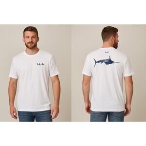 Huk Fishing T-Shirt Marlin Graphic White Men’s Size XL NWT Performance Tee